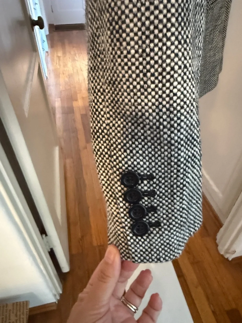 Ann Taylor Black and White Tweed Blazer